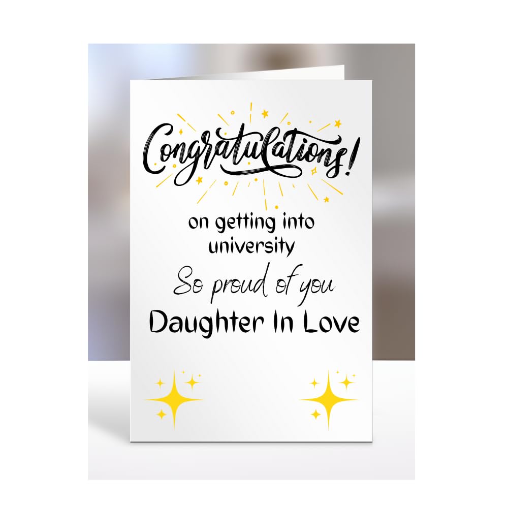 Congratulations on getting into university, card for Daughter In Love, gifts for men, women, him, her, male, female, presents for Christmas, A5-194_73