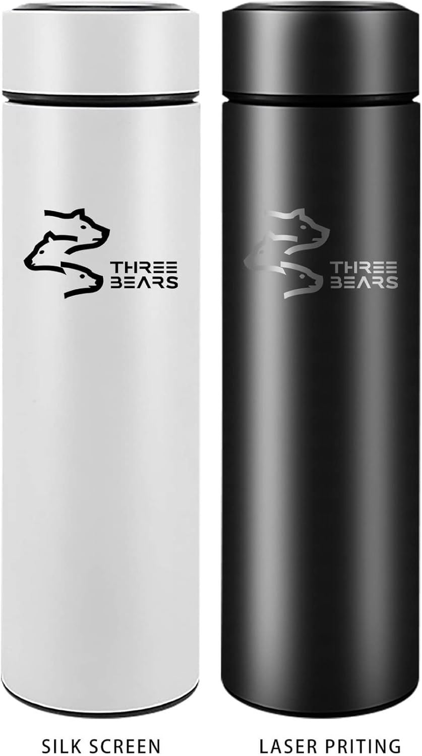 Smart Digital Water Bottle - 500ml Vacuum Insulated, Temperature Display, Leakproof, BPA-Free (White)