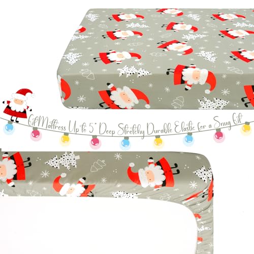 Image of UOMNY Crib Sheet Christmas Fitted Crib Sheets Baby Sheet for Standard Crib and Toddler Mattresses Nursery Bedding Sheet Crib Mattress Sheets for Boys and Girls 1 Pack Space Toddler Sheet