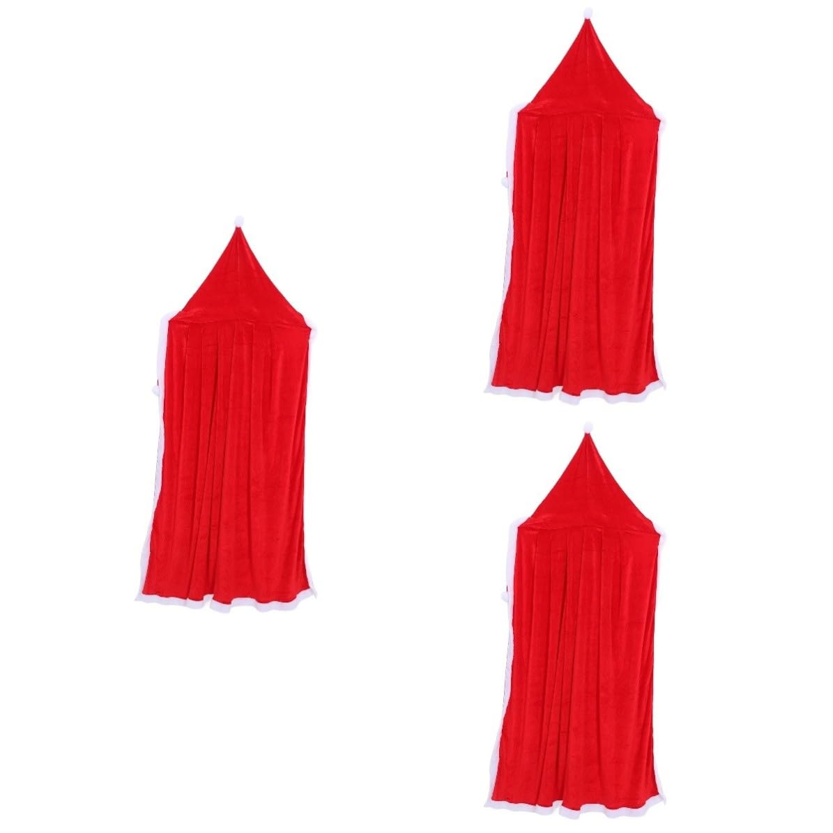 FRCOLOR 3 Stück Weihnachtsmann Umhang mit Mütze, Rot, 120cm, für