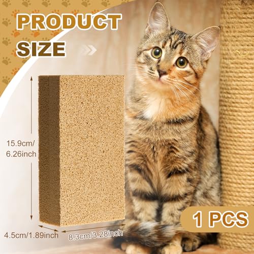 Image of Pet Hair Remover Sponge Cat and Dog Hair Sponge Rubber Pet Fur Lifter Removal Tool, Remove from Furniture, Carpet, Bedding, Clothing, 6.26 x 3.28 x 1.89 Inch(Khaki,1 Pack)