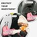 WZYWHJ Cute panda baby prints Car rear seat anti kick pad 2-piece set multifunctional storage bag seat cover protector