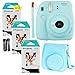 Fujifilm Instax Mini 9 Instant Camera (Ice Blue),6 x Packs 10 Prints Instant Film (60 Sheets) and Fuji Groovy Case (Blue) Bundle