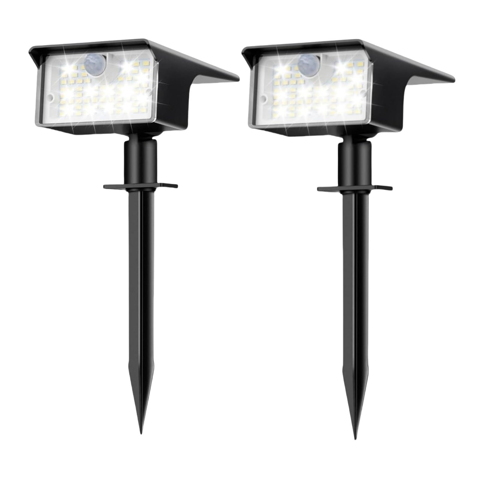 Gadsqdkok 2Pack-Cold White Solar Spot Lights Outdoor Motion Sensor, 3 Modes Solar Landscape Spotlights Outdoor Waterproof, For Yard Patio(2Pack-Cold White)