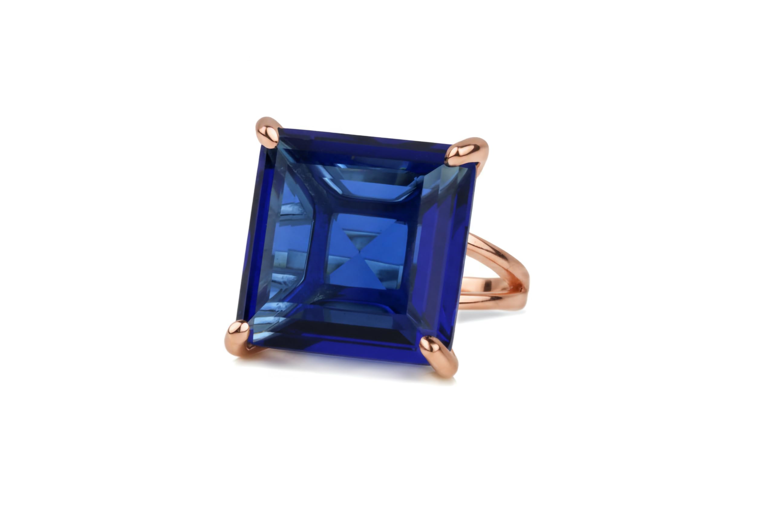 Précieux Saphir Bague en Argent Sterling - Bagues en Pierres Naturelles - Bagues de Mariage, Fiançailles, Cadeaux, Pierres de Naissance pour Femmes - Bijoux de Mode - Choisissez la Taille de la Bague