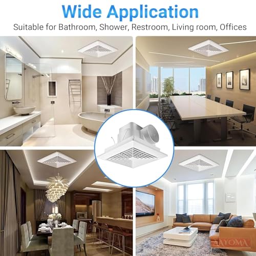 Image of Ceiling Mounted Fan (Size-10 Inch) | Ceiling Exhaust Fan | ISO, CE, RoHS Certified | Air Ventilation System for Bathroom Kitchen Office | High Speed Silent Exhaust Fan | Pack of 3