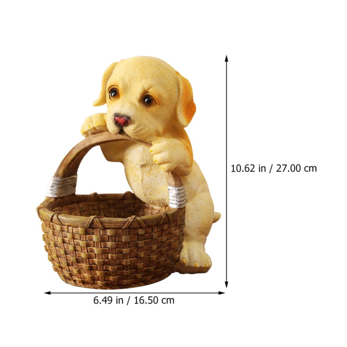 Cesta Decorativa Estatua de Perro, Resina Naranja, Llaves