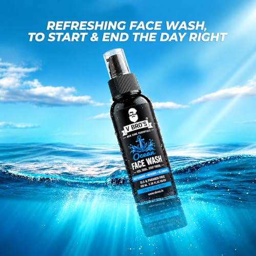 V BRO'S Ocean Face Wash for Men, Pack of 3 · 100 ml (300 ml total) - Image 7