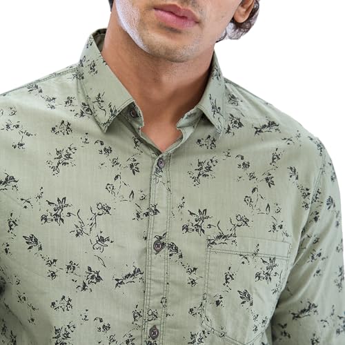 Image of Spykar Men's Slim Fit N /A Full Sleeve Printed Casual Shirts