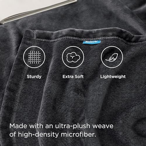 Image of Bedsure GentleSoft Fleece Blankets King Size Dark Grey - Bed Blanket Soft Lightweight Plush Cozy Fuzzy Luxury Microfiber, 108x90 inches