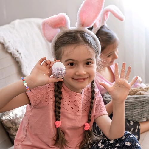 Happy Easter Gifts, Colorful Clay Beads Bracelet Easter Basket Stuffers for Teens Christian Cross Bracelet Easter Gifts for Daughter Granddaughter Niece3