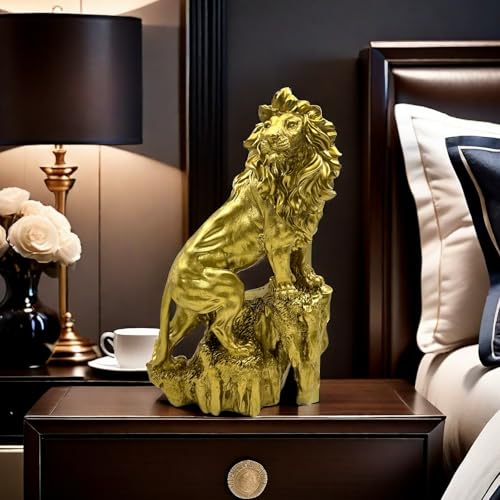Estatua de León Fuerte de Resina para Decoración miniatura 3