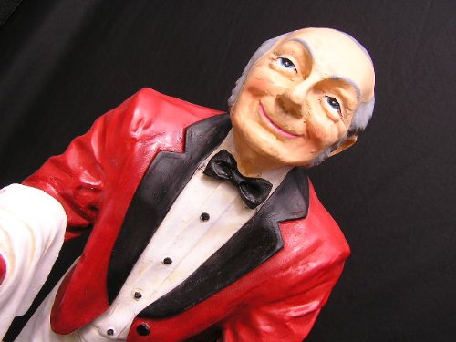 Butler Jeams Figur Diner Statue Opa Old Man Skulptur Kelner Deko Dekoration