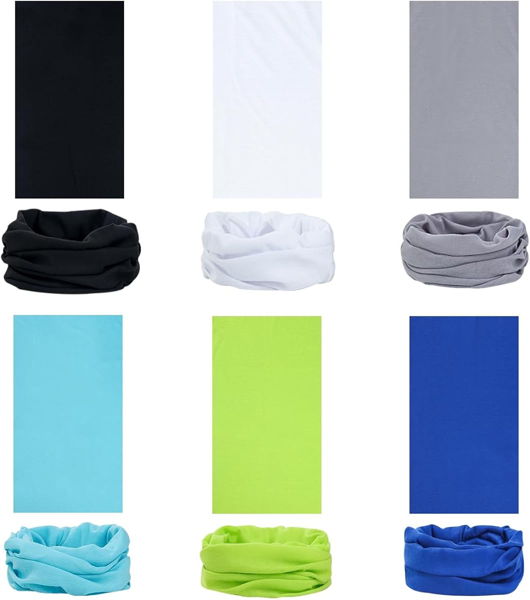 kilofly 6/8 pc Multi-purpose Seamless Headwear Bandanas Mixed Set Value Pack
