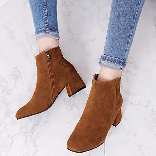 Botas de mujer de moda con tacón de bloque resistente para looks diarios de invierno 2