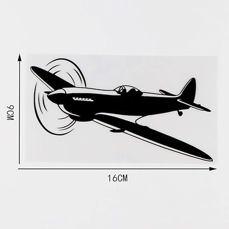 Amazon Co Jp カーステッカー 16 9cm個人性飛行機装飾ビニールデカールspitfire飛行機の車のステッカーブラック シルバー カーステッカー Color Name Black 車 バイク