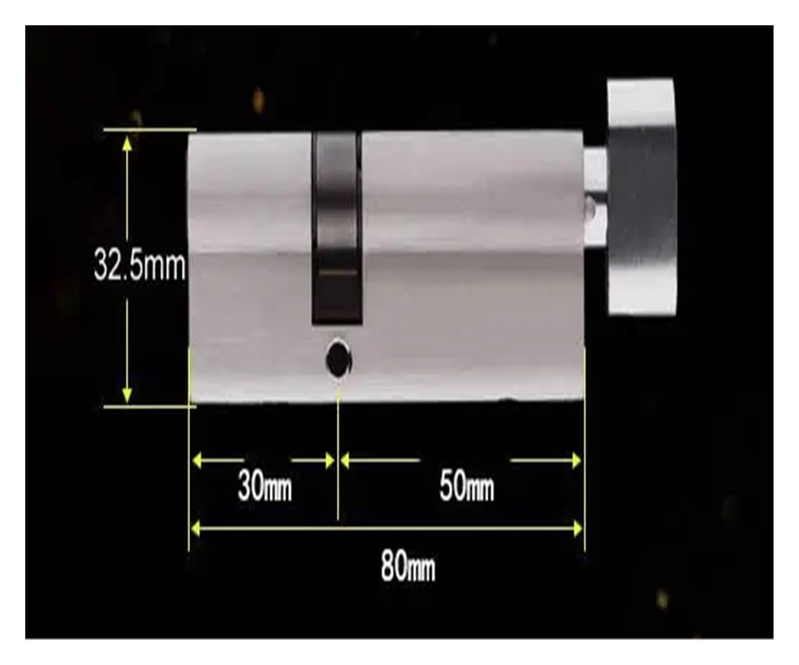 1 szt. asymetryczny mosiężny cylinder zamka z gałką – bezpieczny zamiennik do drzwi ze stopu aluminium, wysokość 32 mm(30+50t)