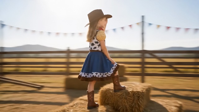 Disfraz completo vaquera para niñas 3-10 años miniatura 7