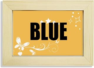 Beauty Gift Nombre de Color Azul Escritorio de Madera Marco de Fotos de Flores Pintura