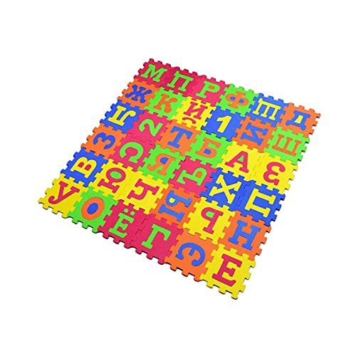 Bffcnl Alfombra de Juego de Espuma EVA para Suelo, Alfombra para Gatear, Letras Rusas, Almohadillas Gruesas Y Coloridas