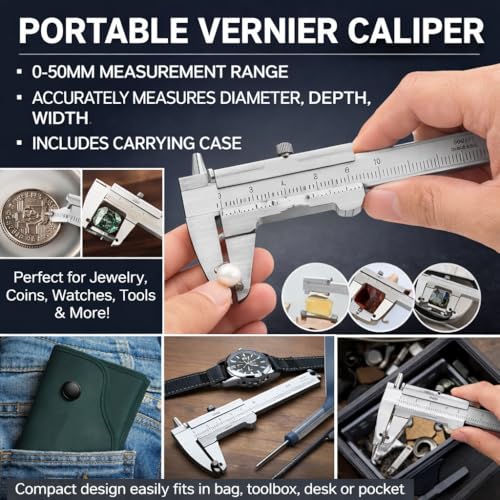 Garosa Calibrador Vernier 0-50Mm Acero Inoxidable