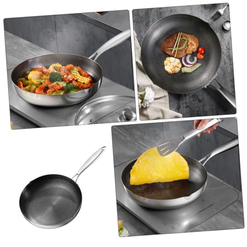 Wok de acero inoxidable con estructura de panal, antiadherente miniatura 7