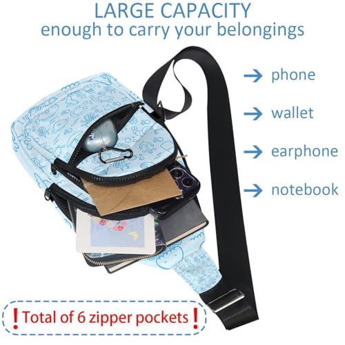 Bolsa de pecho para hombre y mujer compacta estilo Ocean Animals 6