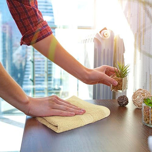 Image of Utopia Towels 12 Pack Premium Wash Cloths Set, 12 by 12 Inches, 100% Cotton Ring Spun, Highly Absorbent and Soft Feel Essential Washcloths for Bathroom, Spa, Gym, and Face, Champagne