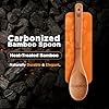 Riveira Dark Bamboo Wooden Spoons for Cooking 6-Piece, Apartment Essentials Wood Spatula Spoon Nonstick Kitchen Utensil Set Premium Quality Housewarming Gifts for Everyday Use #1