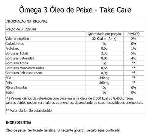 Ômega 3 Óleo de Peixe - 2 unidades de 60 cápsulas - Take Care