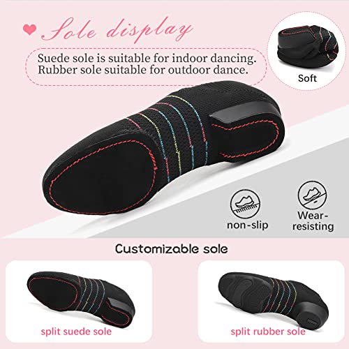 YKXLM Women Standard Social Practice Dance Sneaker Beginner Dance Practice Low Heel Ballroom Shoes for Women4