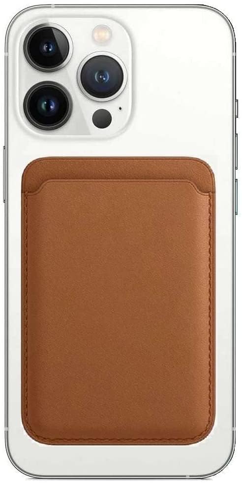 magnetic card wallet holder designed for magsafe compatible with iphone 17, iphone 16, iphone 15, iphone 14, iphone 13, iphone 12 series models (brown)
