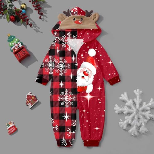 Christmas Family Pajamas Sets, Christmas Printed Pattern Matching Drop Shoulder Lightweight Sleepwear Pjs2