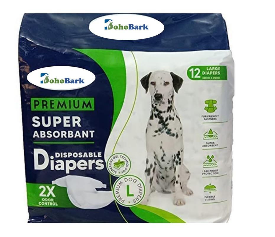 BohoBark Disposable Male Wrap Dog Diaper,12Pcs,Large Size (B0CD413D4H) Amazon Price History, Amazon Price Tracker
