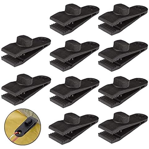 HengLiSam Tarp Clips, Heavy Duty Lock Grip, Clamps Withstand 60mph Strong Wind Fit for Awnings, Outdoor Camping, Caravan Canopies, Car Covers, Swimming Pool Covers (10 pcs) Cover
