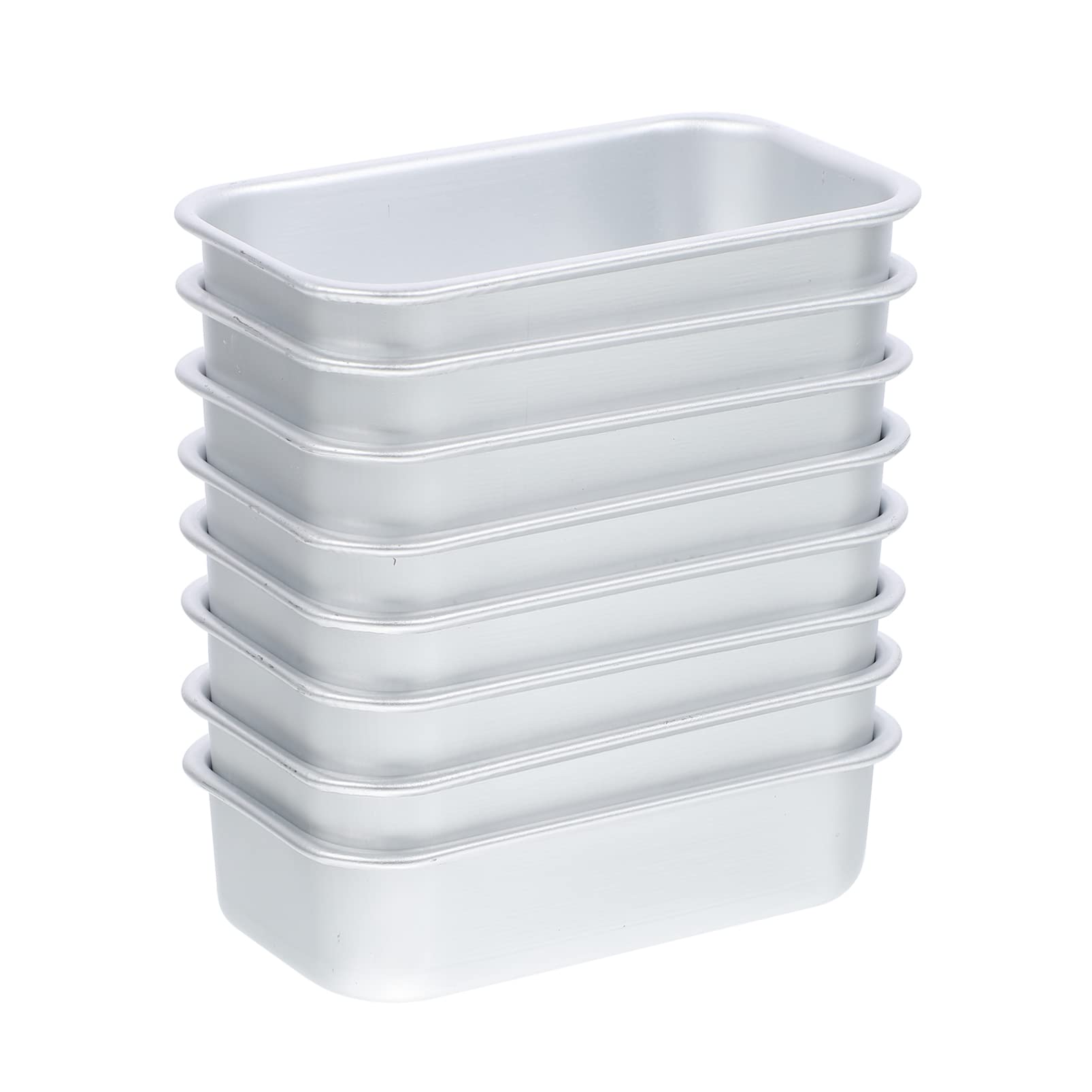 Luxshiny Silver Rectangular Loaf Pan 8pcs 4.7in Non- Stick Bread Toast Mold Aluminum Baking Tin Cake Baking Tray Toast Box Bakeware Kitchen Bread Mold