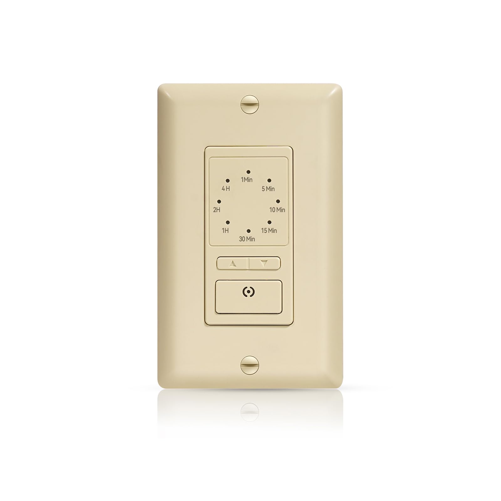 ECOELER Countdown Timer Switch, 8 Pre-Set Options (1-5-10-15-30-60 Min, 2-4 Hrs), Electric Timer Switch for Bathroom Fans and Lights, Constant On Mode, Neutral Wire Required, ETL Listed, Ivory