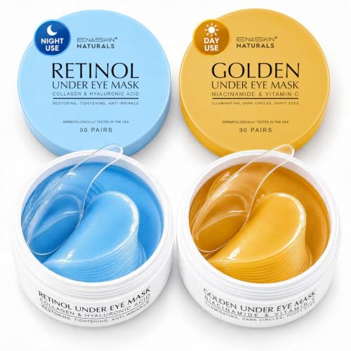 Under Eye Patches Kit: 120 Pcs Retinol & Golden Gel Eye Mask for ...