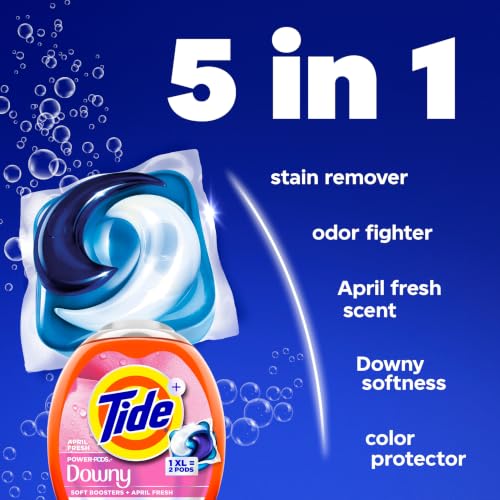 Image of Tide Power PODs + Downy Laundry Detergent Pods, 57 Count, Soft Boosters + April Fresh