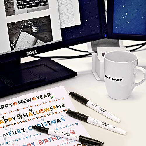 Permanent Markers Pen, Black Fine Point Tip Permanent Marker Pens Set For Writing Doodling Marking, 30 Count #TOP2