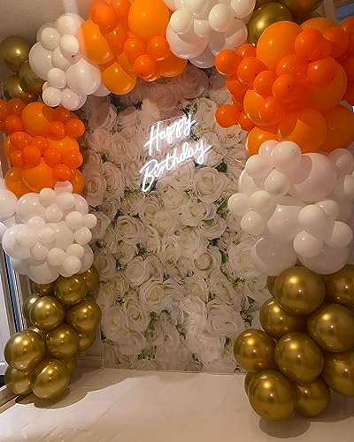 Image of KBZVNAF Orange Latex Party Balloons 50 Pack 12 inch | Helium Matte Orange Balloons for Birthday Wedding Baby Shower Halloween Party Decorations