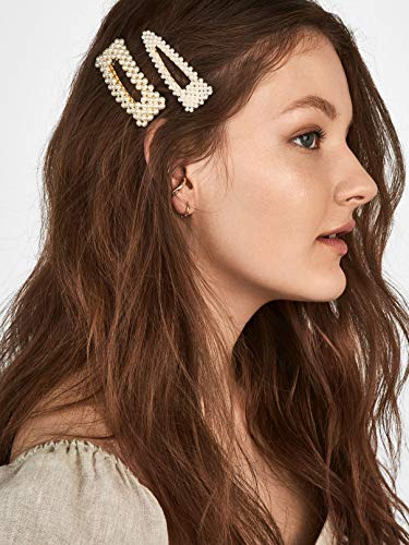 Clip para cabello con perlas doradas, 2 piezas miniatura 5