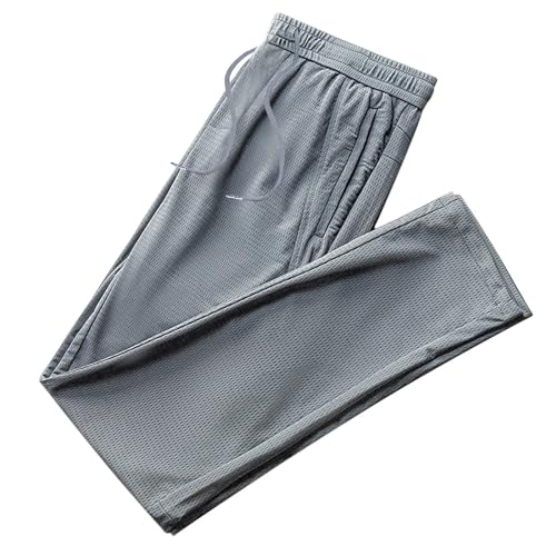 Hombre Verano Pantalones De CháNdal EláSticos Y Finos Pantalones Deportivos con Bolsillos con Cremallera Pantalones Casuales Ligeros para Correr Fitness Yoga Entrenamiento Monocolor De Secado RáPido