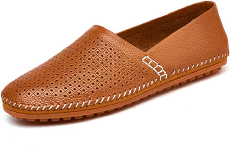 Asifn Men's Moccasin Slippers Summer Casual Shoes Walking Comfortable Driving Leather Shoes