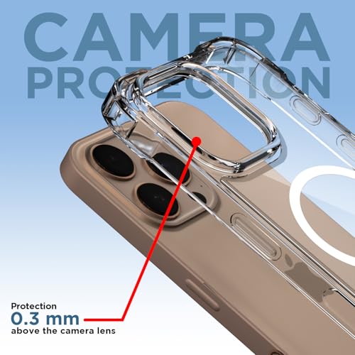 Image of Amazon Basics Back Cover for iPhone 16 Pro Mag-Safe Shockproof PC + TPU Protective Case Magnetic Support Bumper Case (Transparent Mag-Safe)