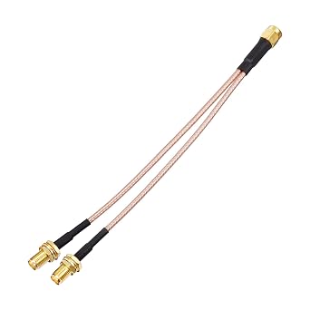 Yuslao SMA Splitter 6inch SMA Male to Dual SMA Female RF Splitter Cable Low Loss Coaxial for Cellular Hotsport Router Network Card etc.