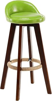 Counter Height Bar Stool with Wooden Legs Modern PU Leather Tall Stool Armless Dining Chair for Kitchen Island #3