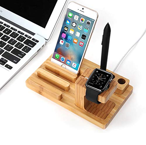 Das Aufladen von Stand Desktop Mobile Phone Stand iPad Tablet Stand Real Bamboo Wood Apple Watch Pad Phone Tablet