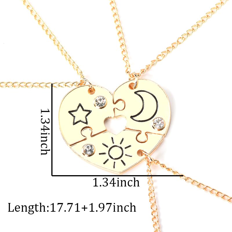 Puzzle Piece Friendship Necklace Gifts for Women Girls Best Friend Necklace for 3 Girls Birthday Christmas Gift for Friends Long Distance Friendship Necklaces for 3 Matching Necklaces for 32