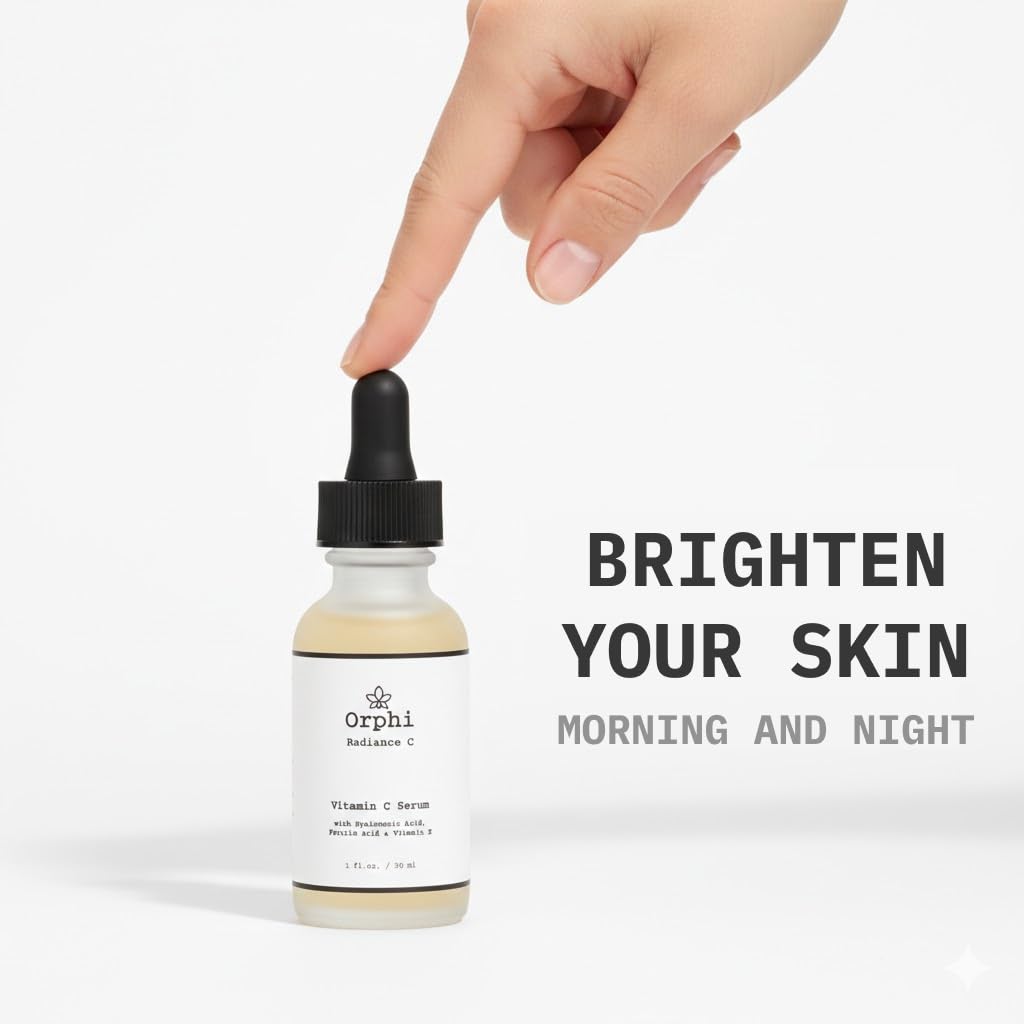 Orphi Radiance C Vitamin C Face Serum - Fragrance-Free Facial Serum with Hyaluronic Acid, Ferulic Acid & Vitamin E | Brightening & Anti-Aging Skincare for Women & Sensitive Skin | Made in USA - Image 3